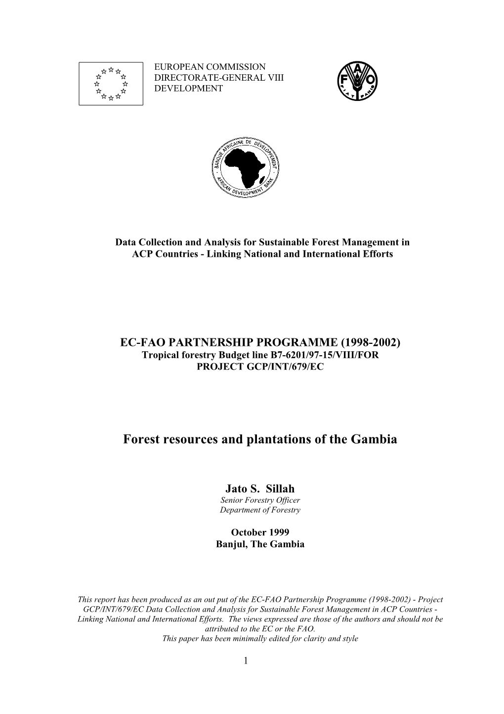 Forest Resources and Plantations of the Gambia