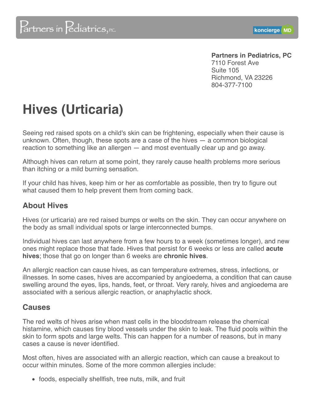 Hives (Urticaria)