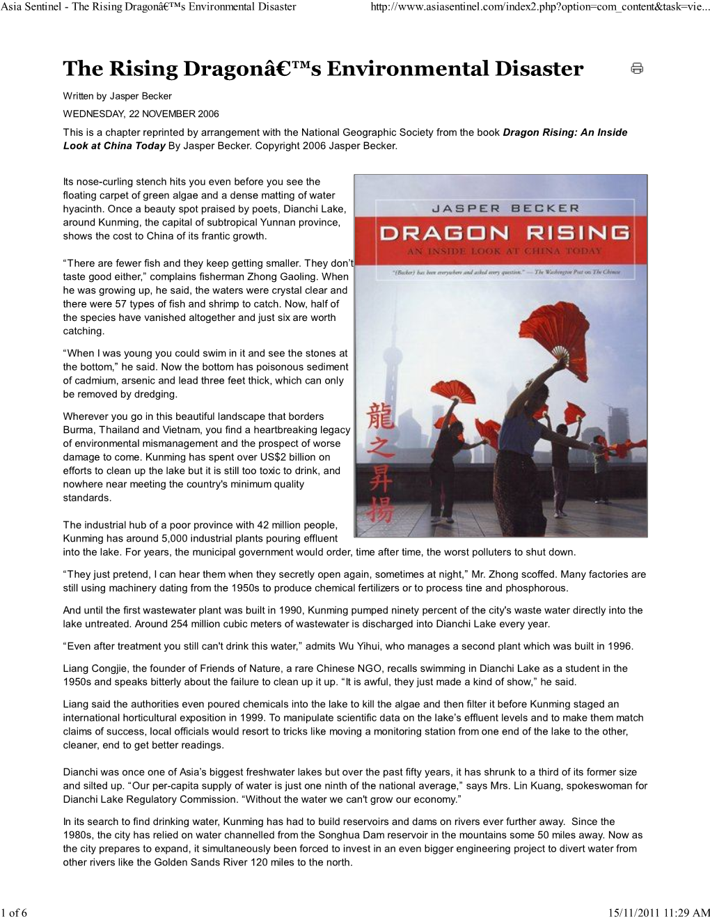 The Rising Dragonâ€™S Environmental Disaster