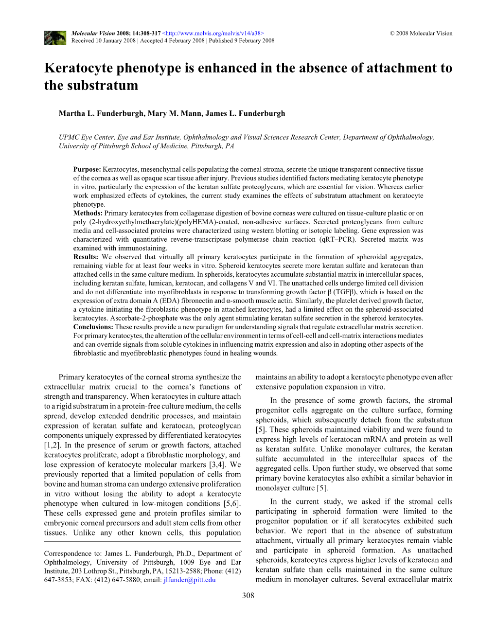 Keratocyte Phenotype Is Enhanced in the Absence of Attachment to the Substratum