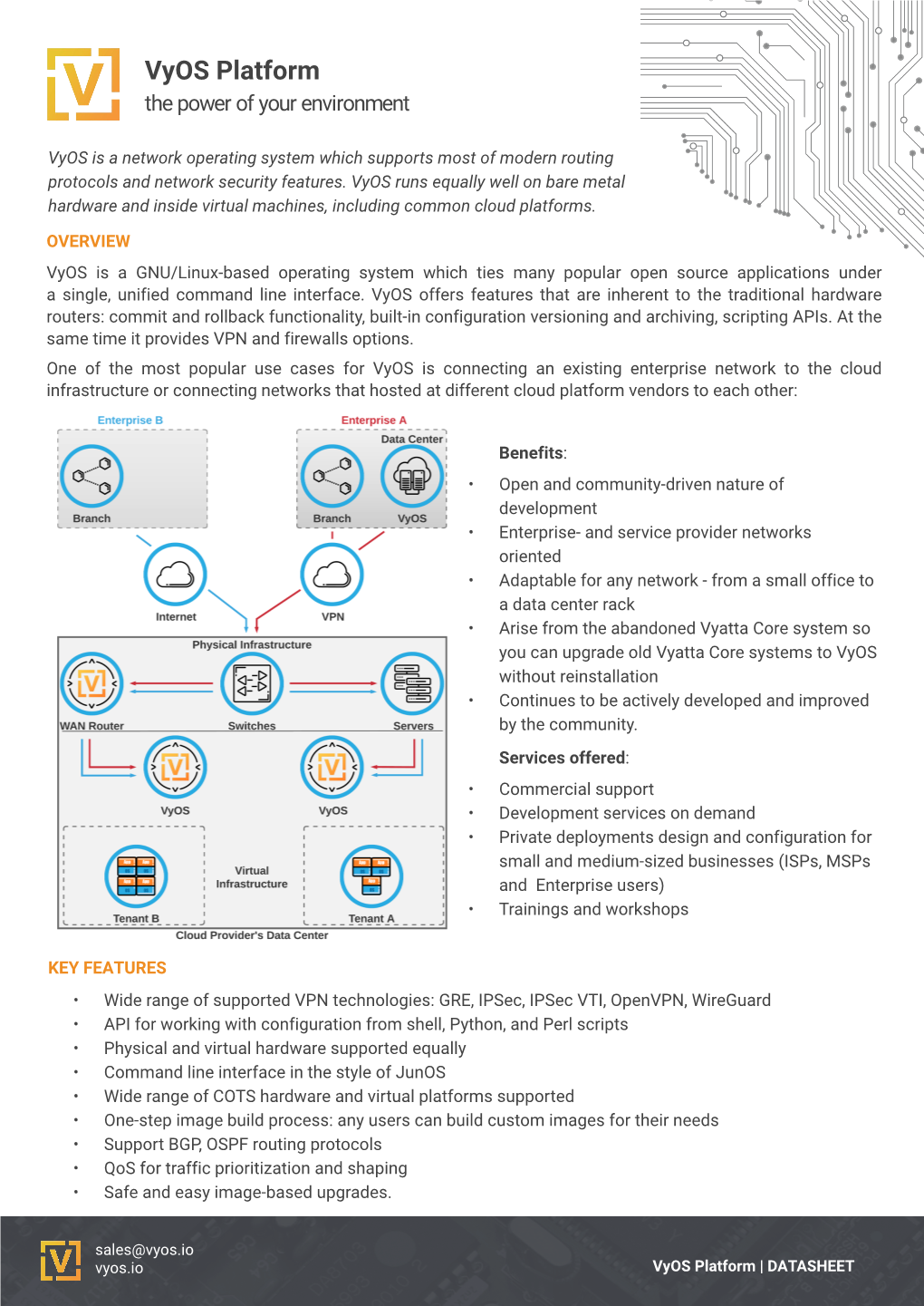 Vyos Platform | DATASHEET HOW YOU CAN USE Vyos