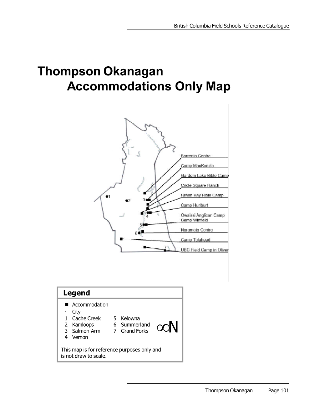 Thompson Okanagan Accommodations Only Map