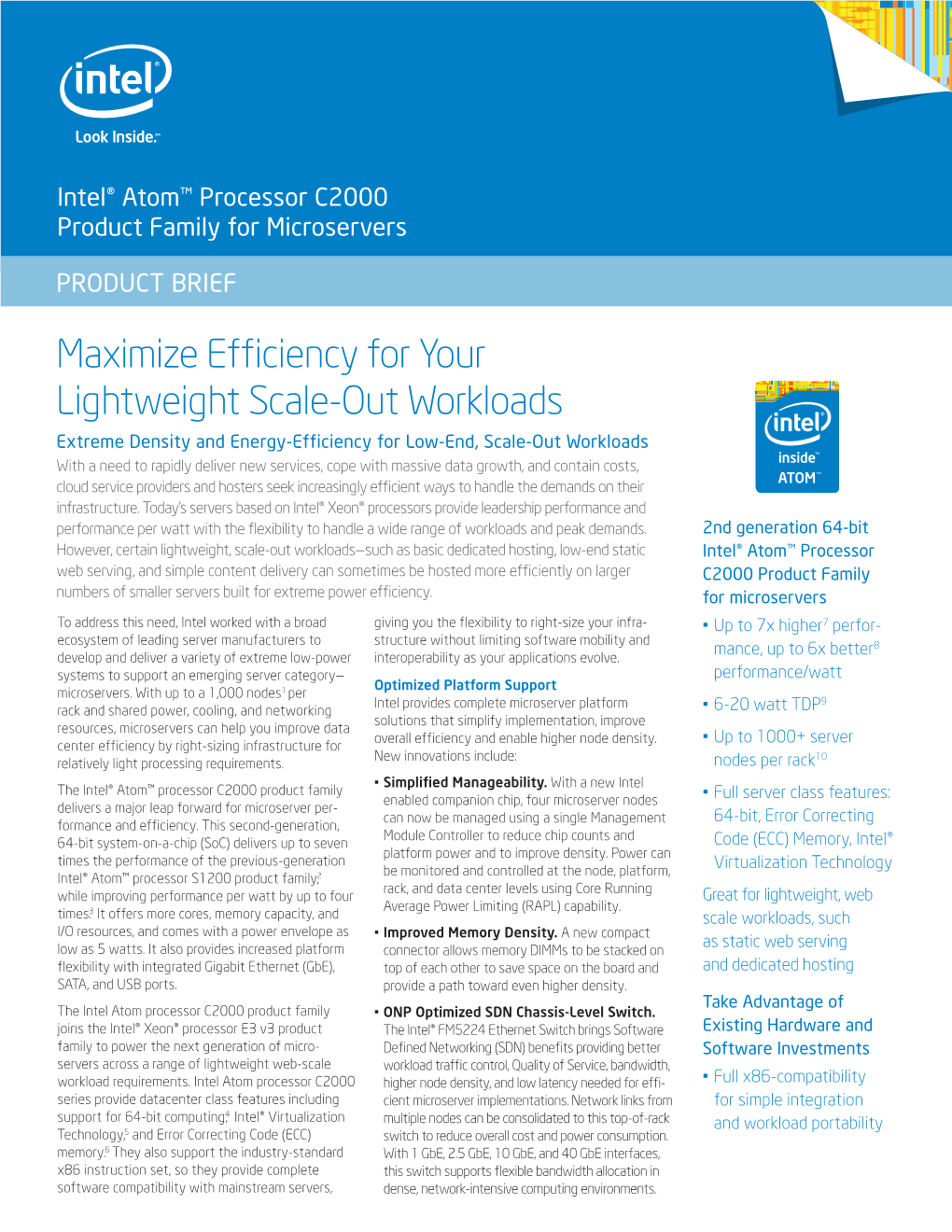 Intel® Atom™ Processor C2000 Product Family for Microservers