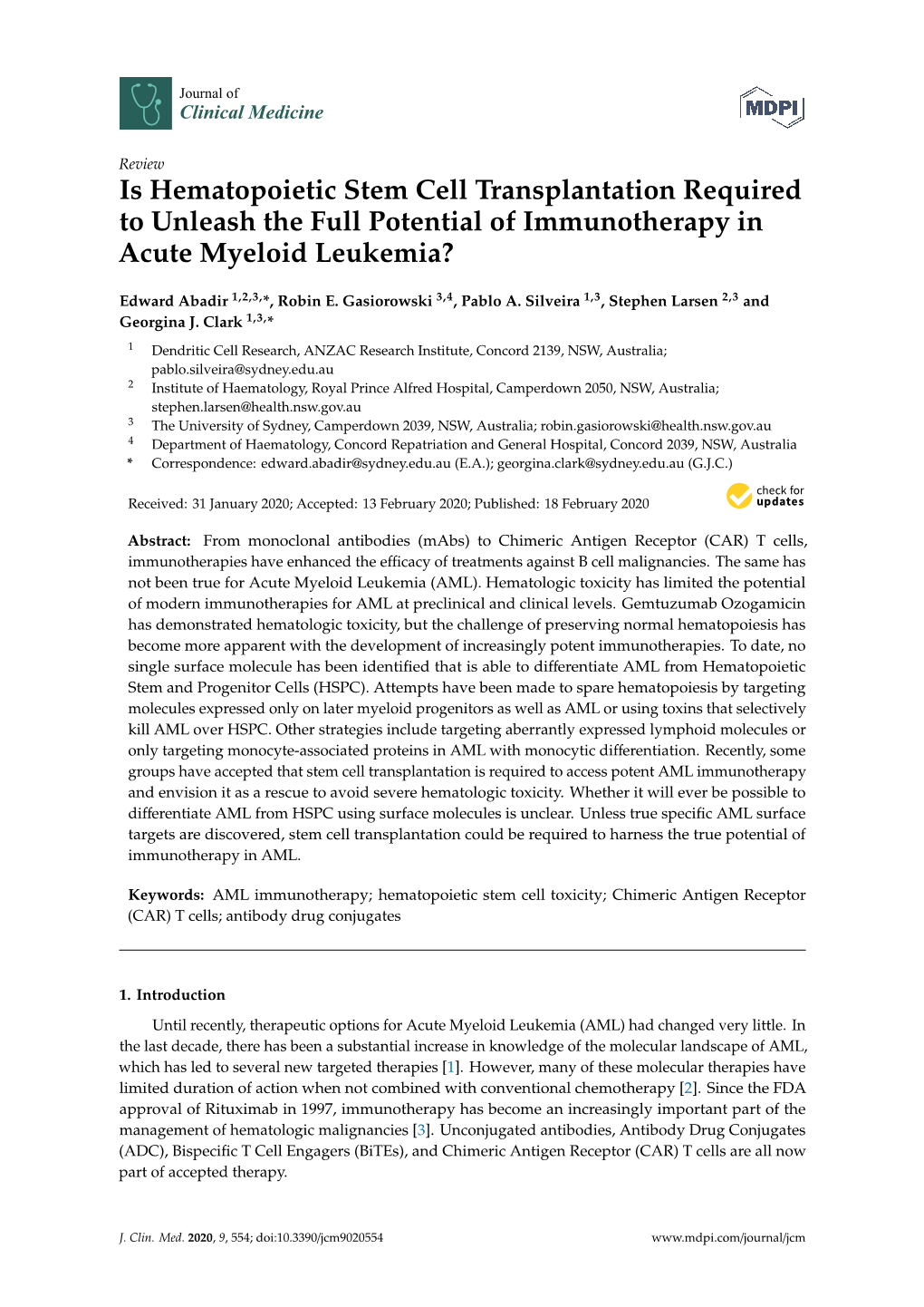 Is Hematopoietic Stem Cell Transplantation Required to Unleash the Full Potential of Immunotherapy in Acute Myeloid Leukemia?