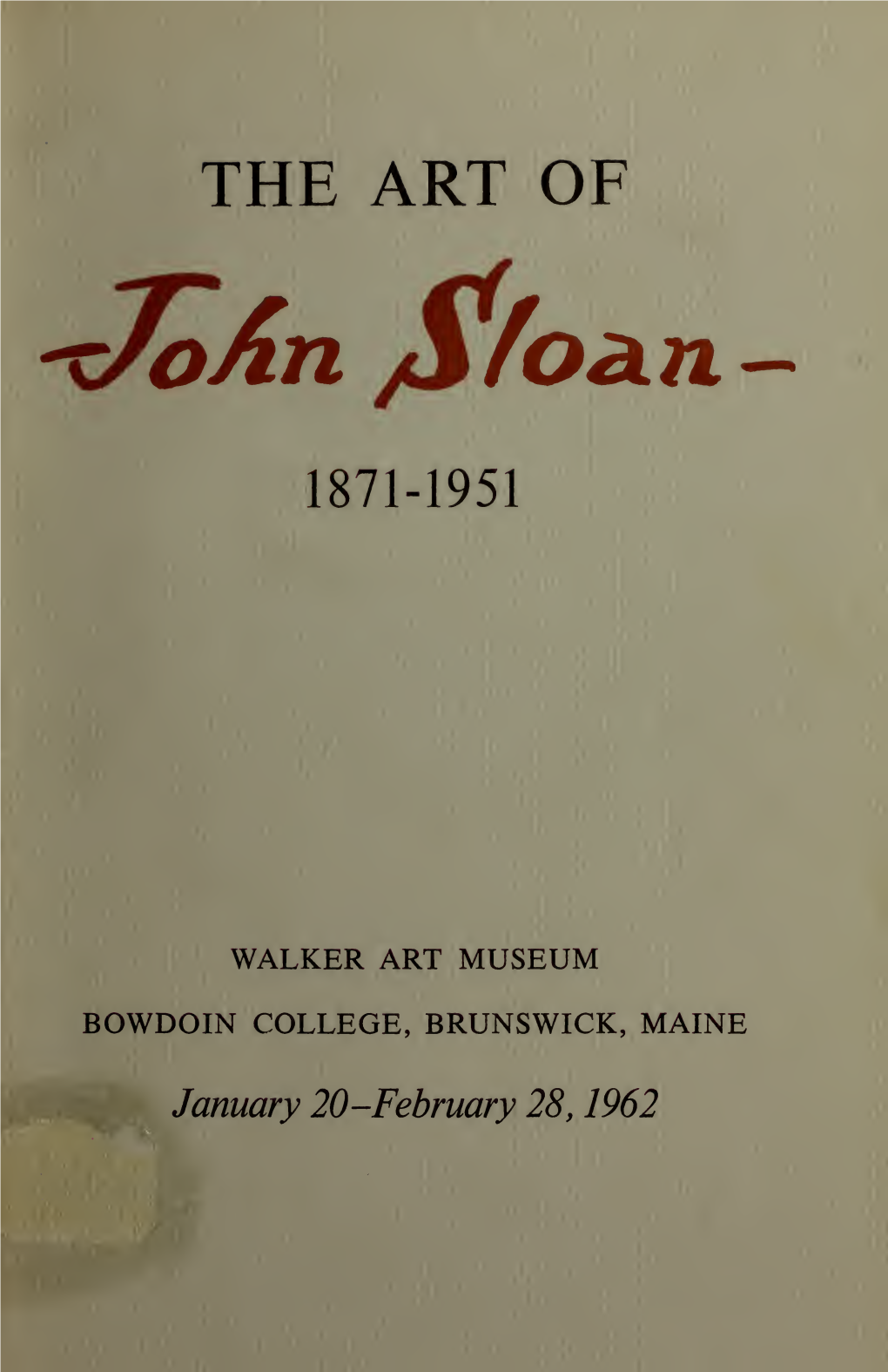 Art of John Sloan, 1871-1951