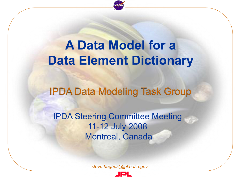 A Data Model for a Data Element Dictionary