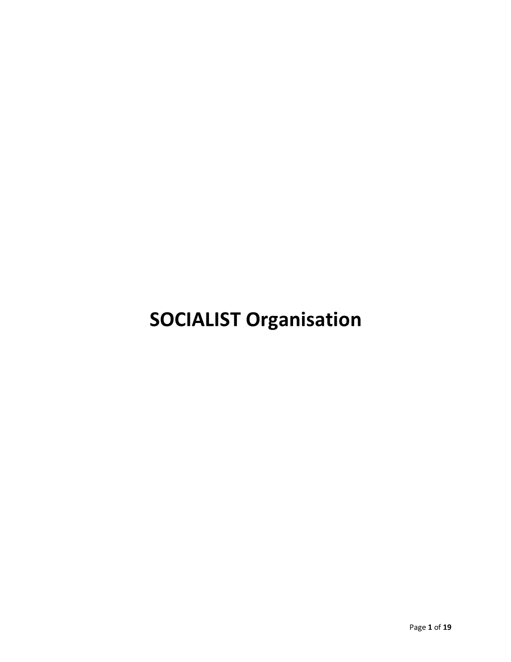 SOCIALIST Organisation