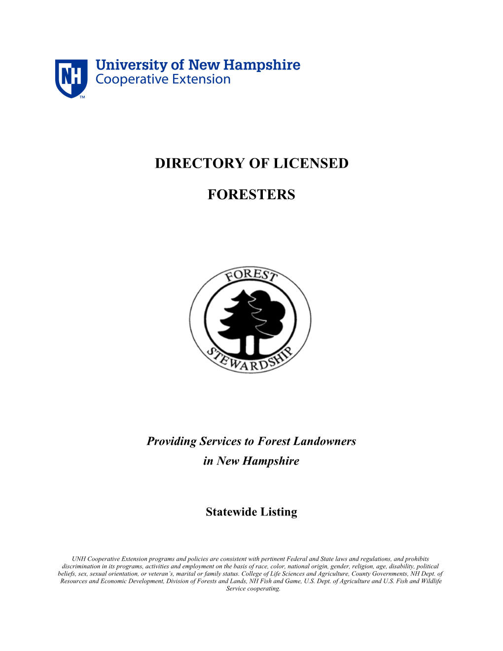 Directory of Licensed Foresters