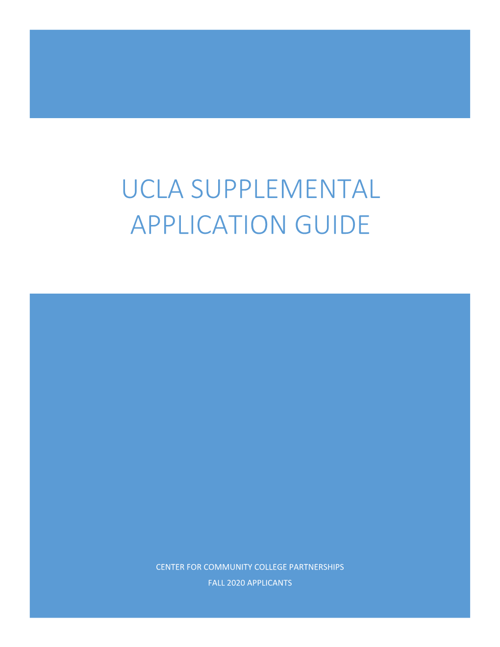 Ucla Supplemental Application Guide