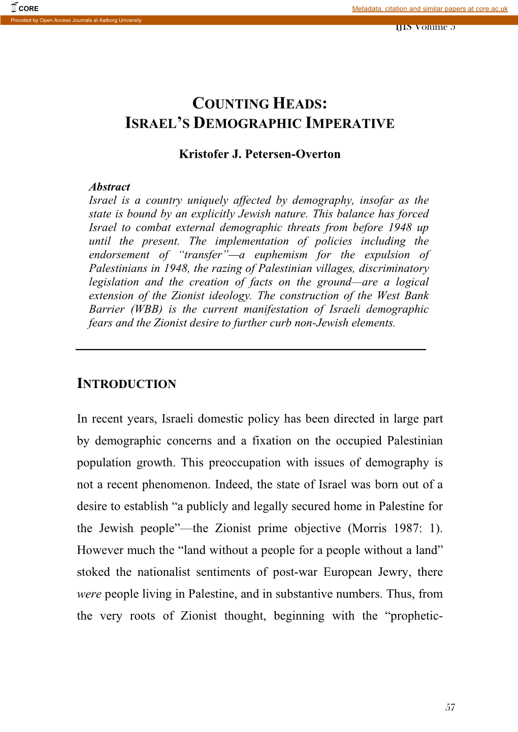 Israel's Demographic Imperative