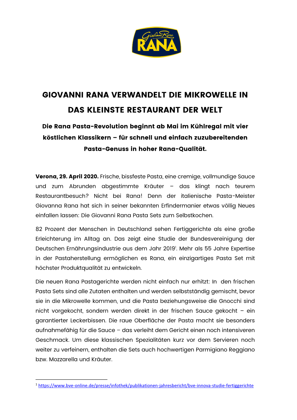 Giovanni Rana Verwandelt Die Mikrowelle in Das Kleinste Restaurant Der Welt