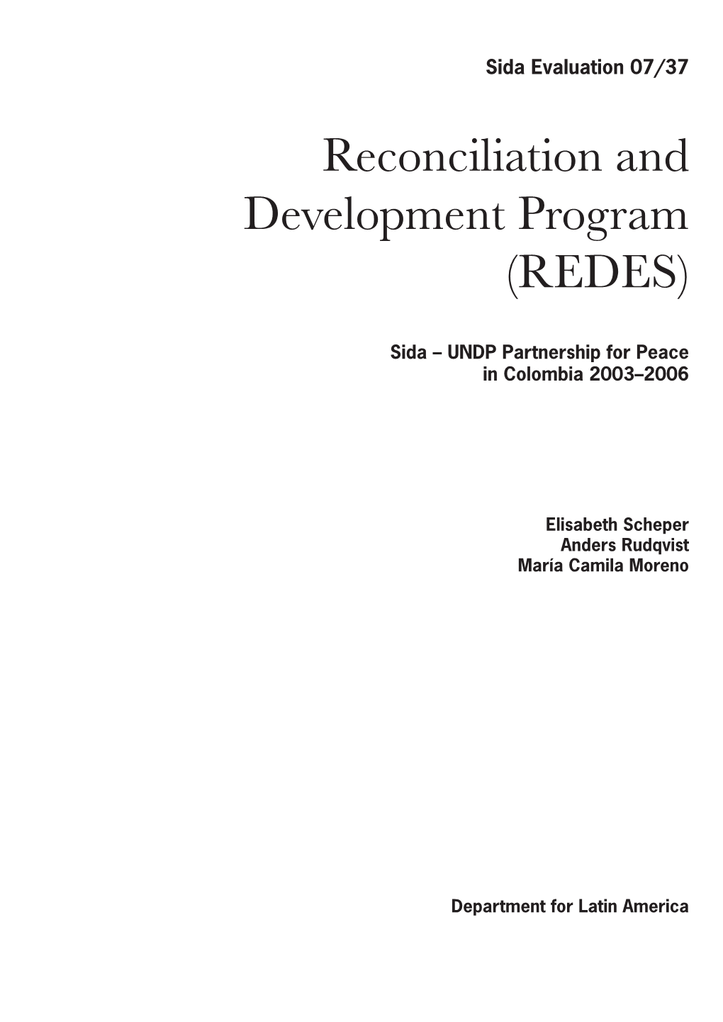 Reconciliation and Development Program (REDES)