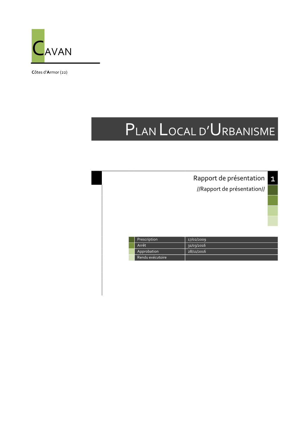 Rapport De Présentation 1 //Rapport De Présentation