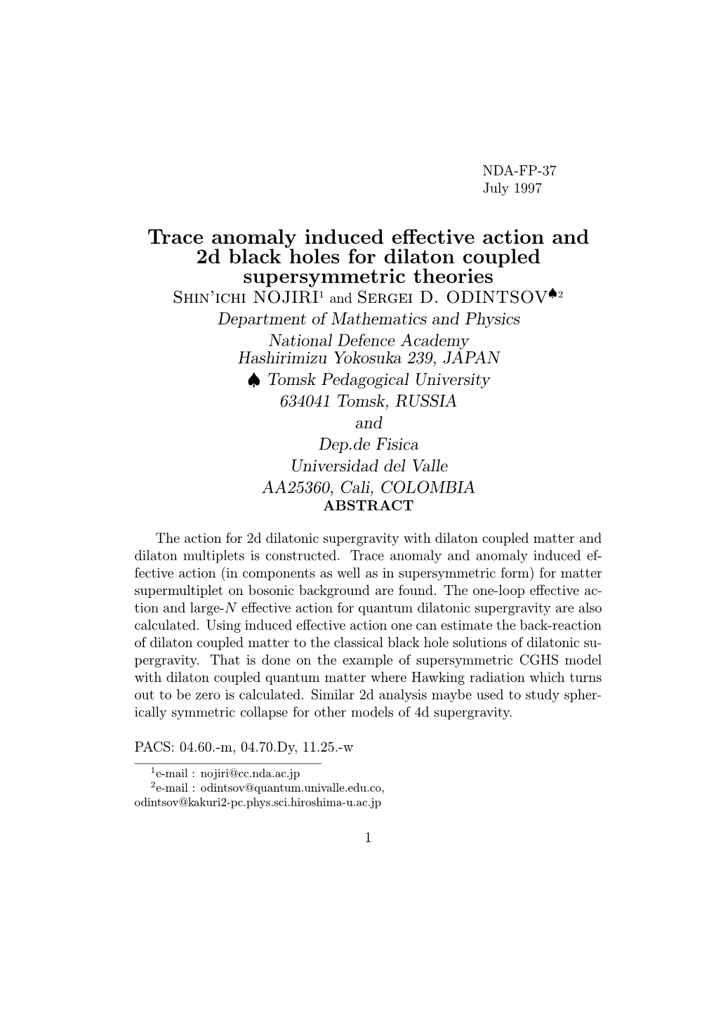 Trace Anomaly Induced Effective Action and 2D Black Holes