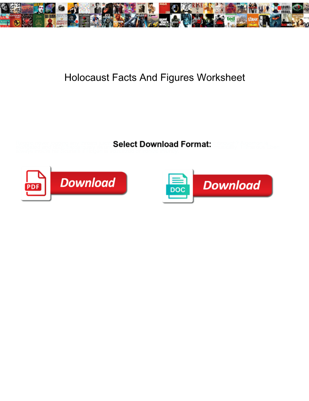 Holocaust Facts and Figures Worksheet