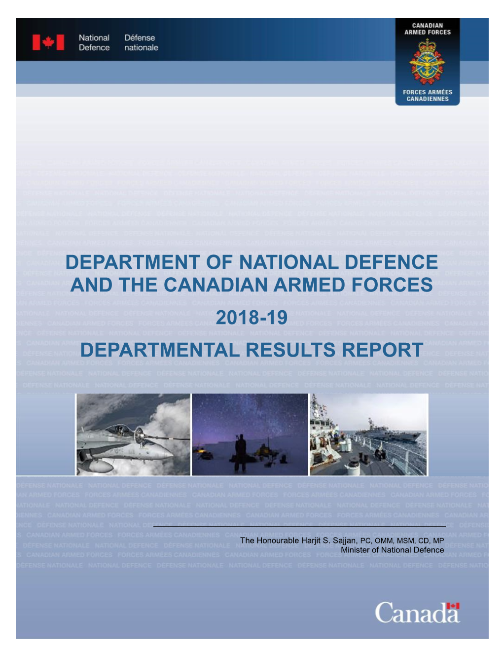 Department of National Defence and the Canadian Armed Forces 2018-19 Departmental Results Report