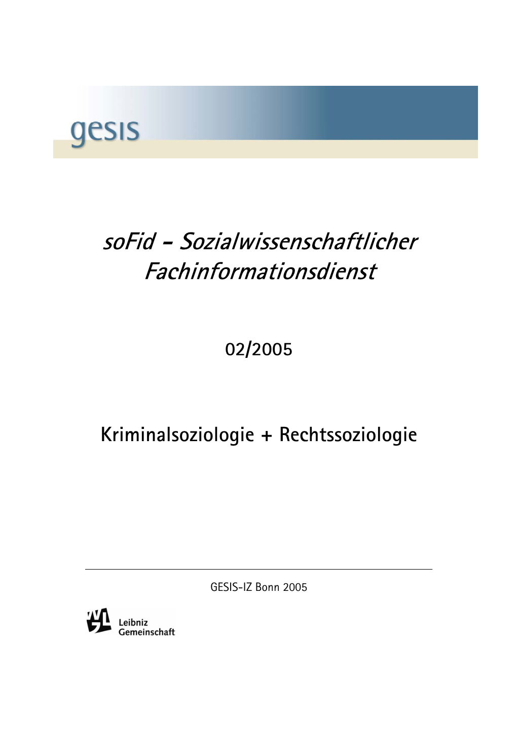 Sofid - Sozialwissenschaftlicher Fachinformationsdienst
