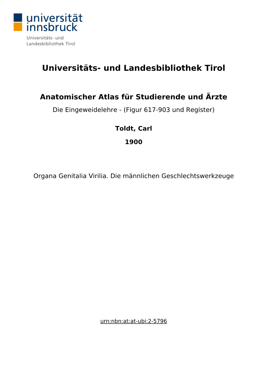 Anatomischer Atlas Für Studierende Und Ärzte Die Eingeweidelehre - (Figur 617-903 Und Register)