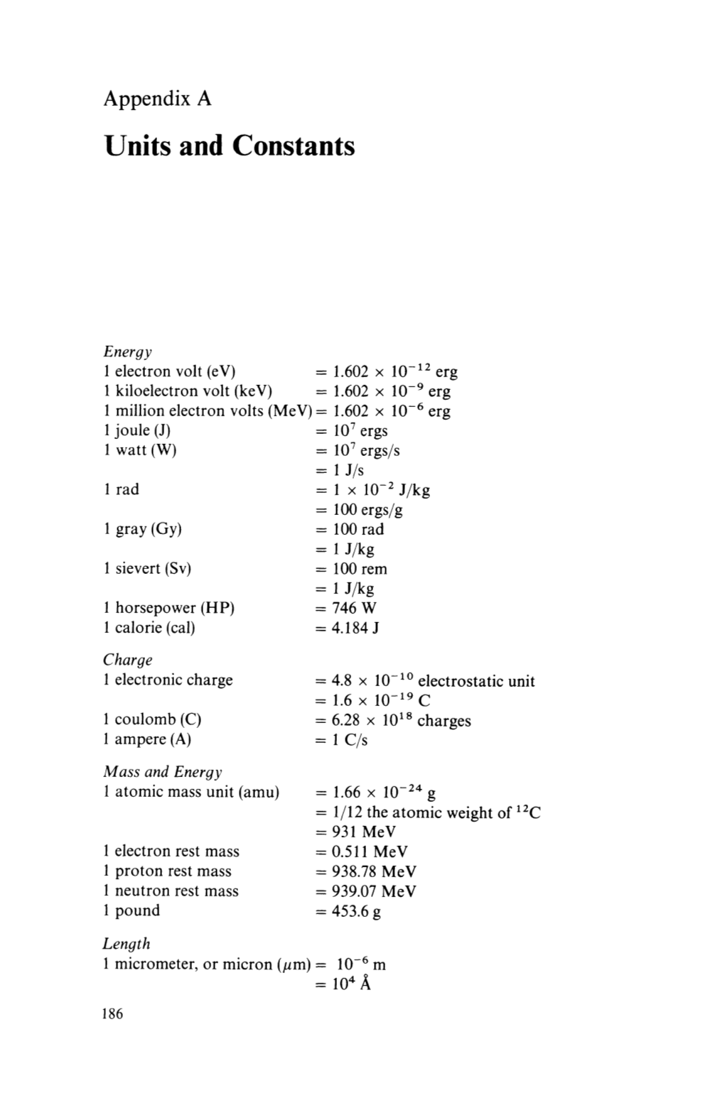 Units and Constants