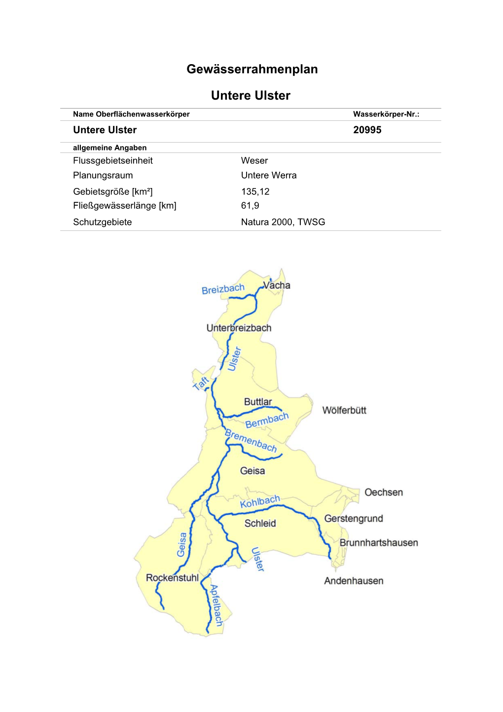 Untere Ulster Gewässerrahmenplan