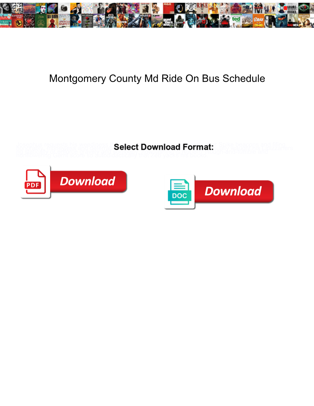 Montgomery County Md Ride on Bus Schedule