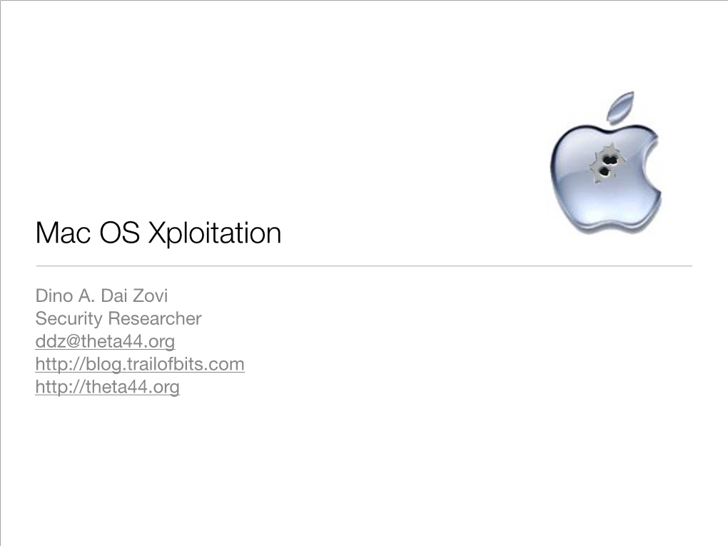 Mac OS Xploitation