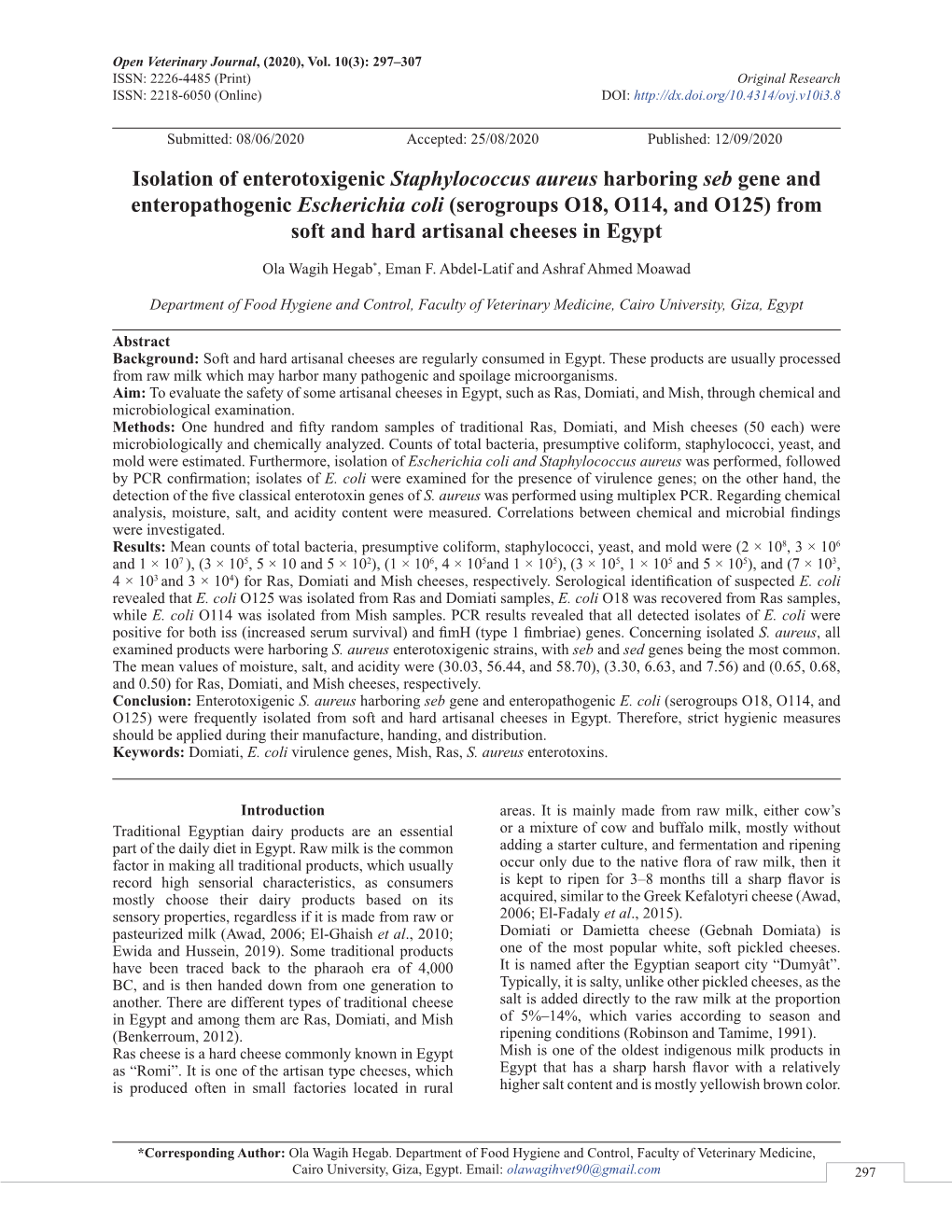 Isolation of Enterotoxigenic Staphylococcus Aureus Harboring