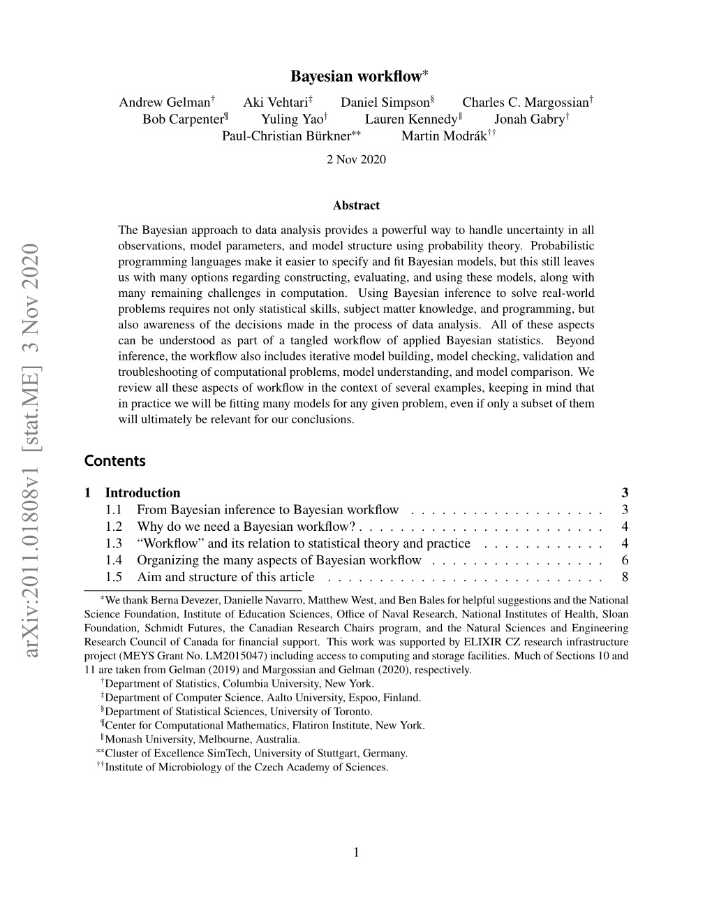 Bayesian Workflow