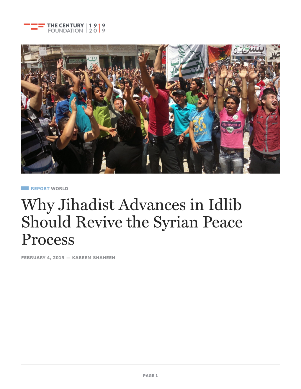 Why Jihadist Advances in Idlib Should Revive the Syrian Peace Process