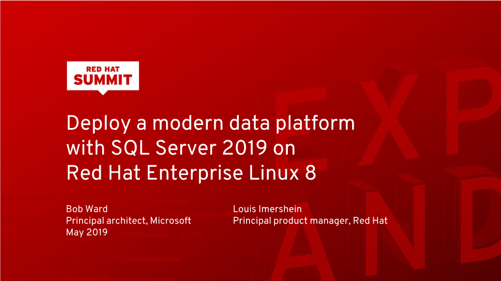 Deploy a Modern Data Platform with SQL Server 2019 on Red Hat Enterprise Linux 8