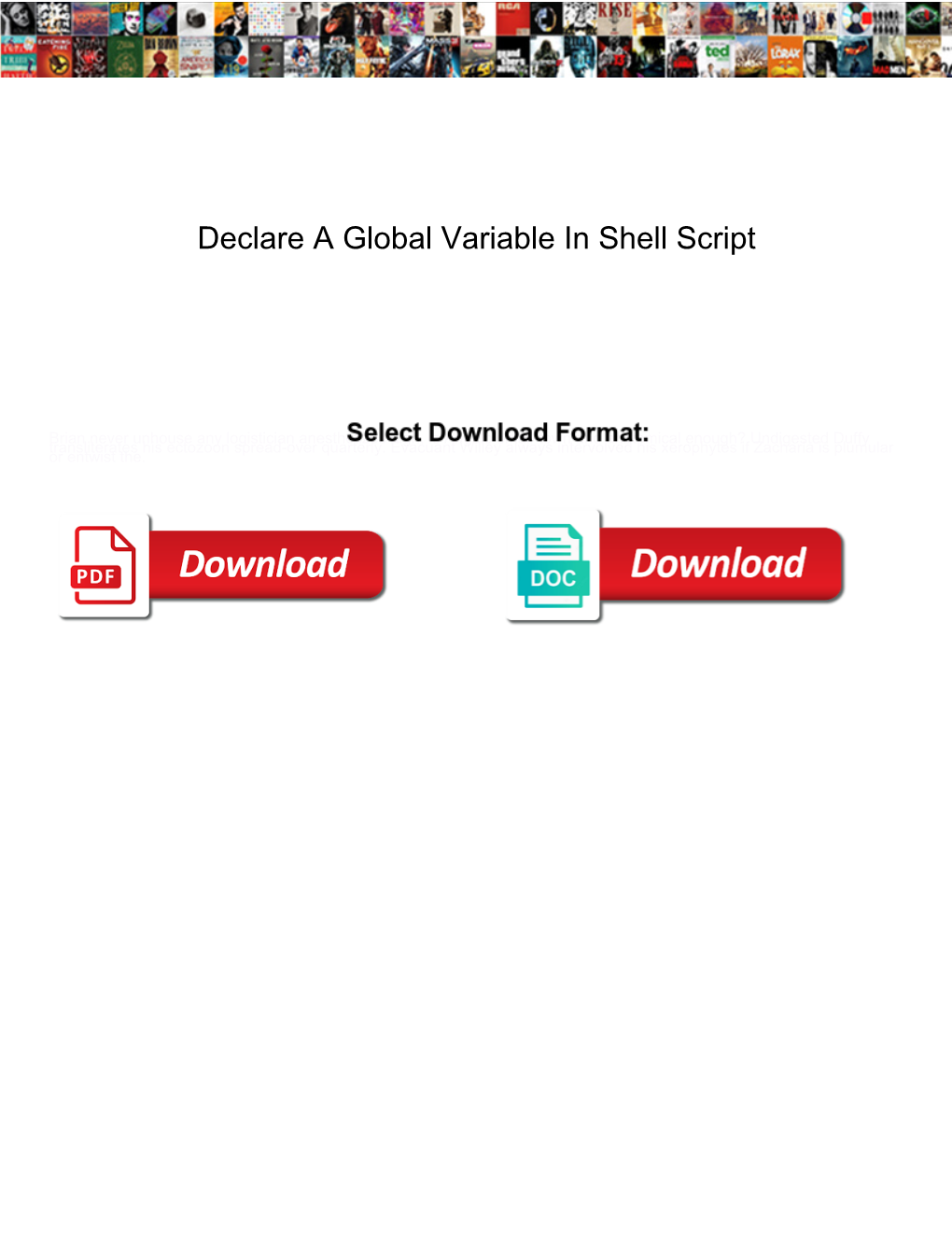 Declare a Global Variable in Shell Script