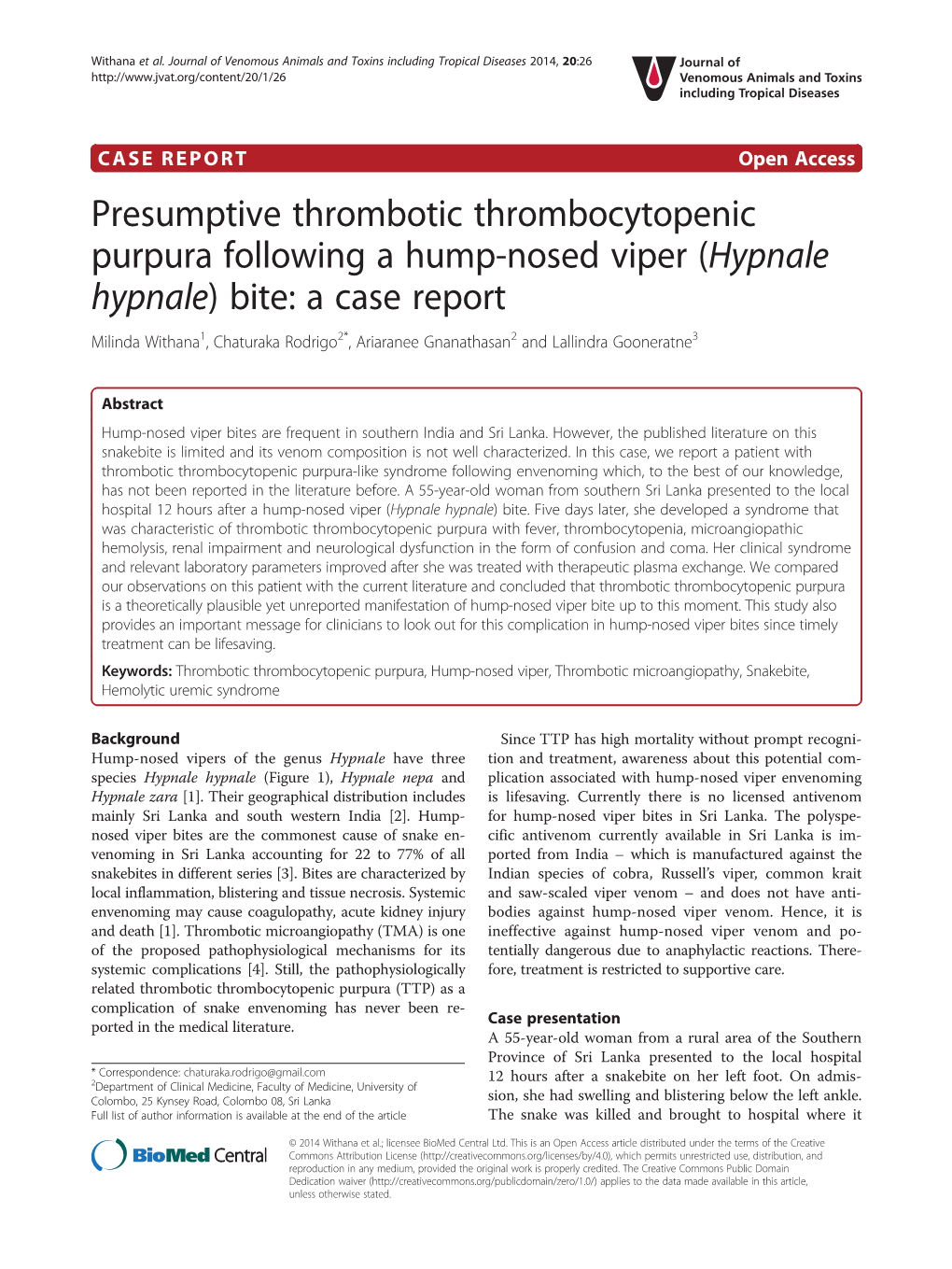 Presumptive Thrombotic Thrombocytopenic Purpura