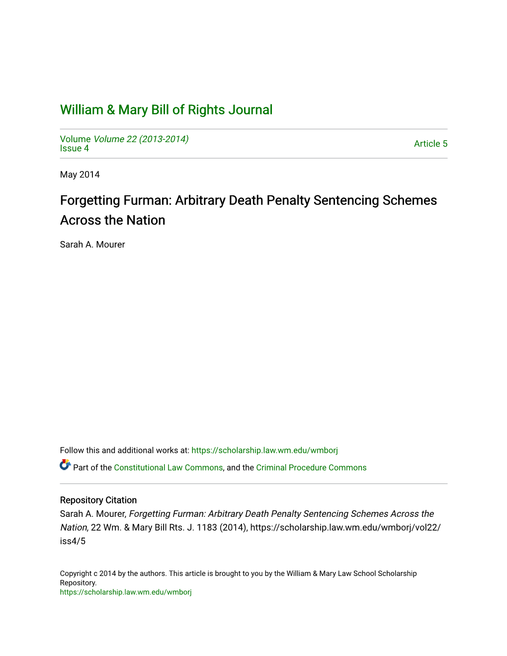 Forgetting Furman: Arbitrary Death Penalty Sentencing Schemes Across the Nation