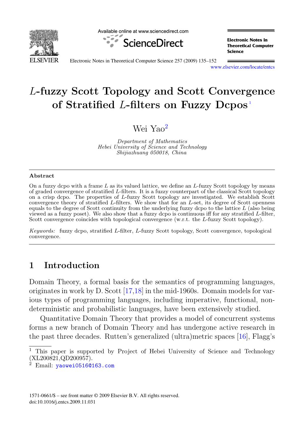 L-Fuzzy Scott Topology and Scott Convergence of Stratified L-Filters