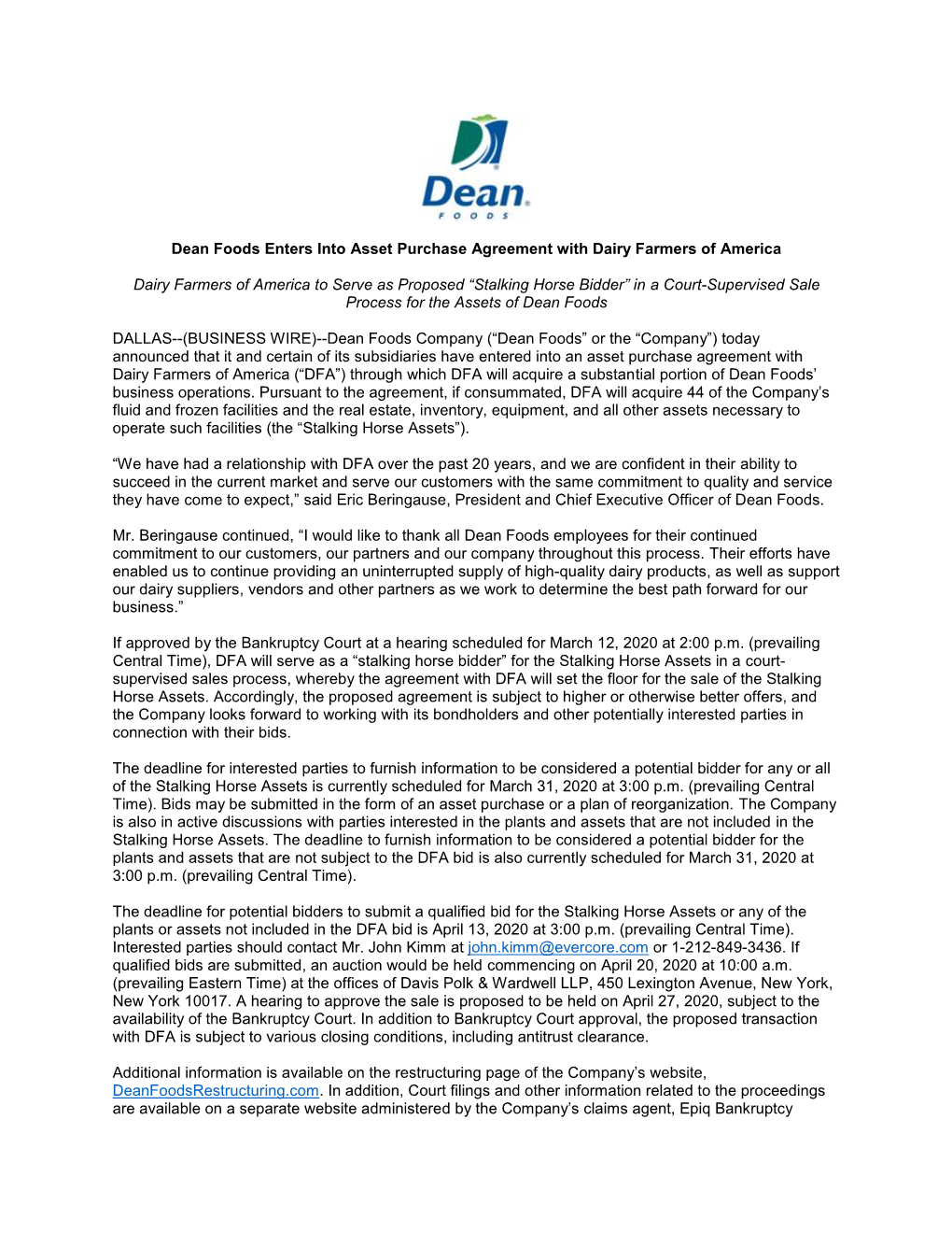DRAFT DF-DFA APA Press Release