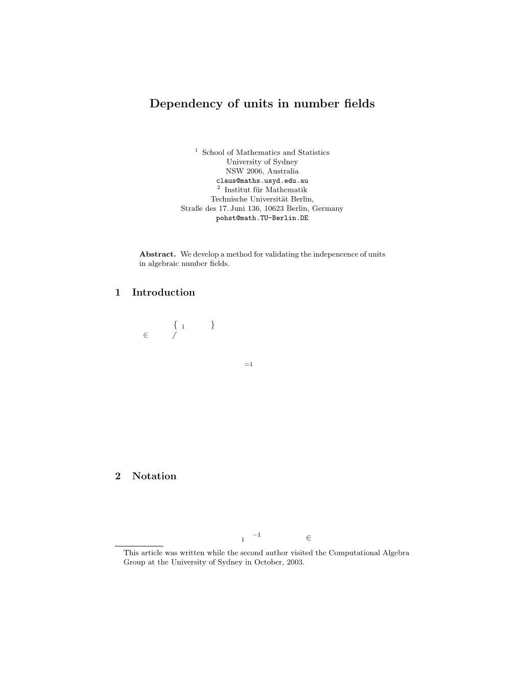 Dependency of Units in Number Fields