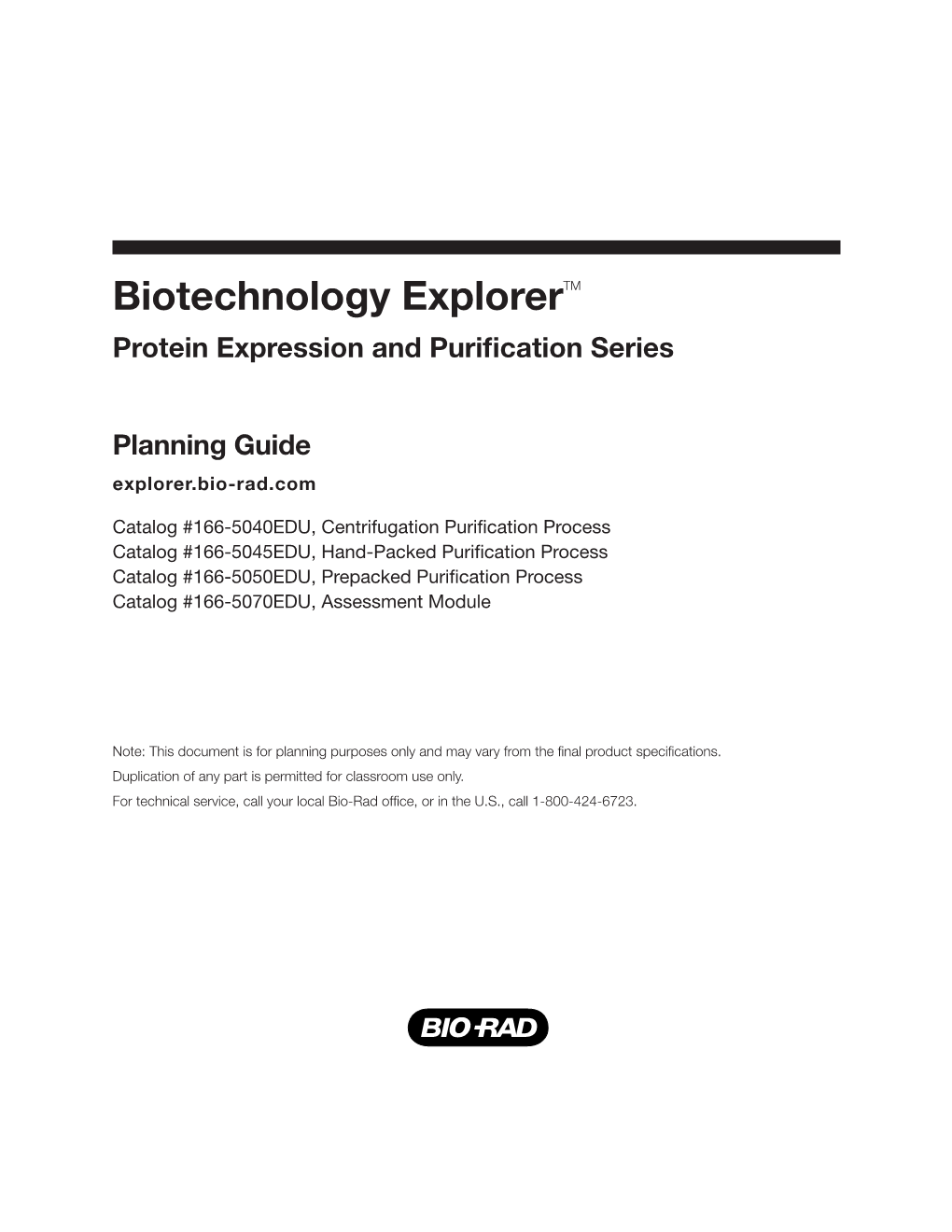 Biotechnology Explorertm Protein Expression and Purification Series