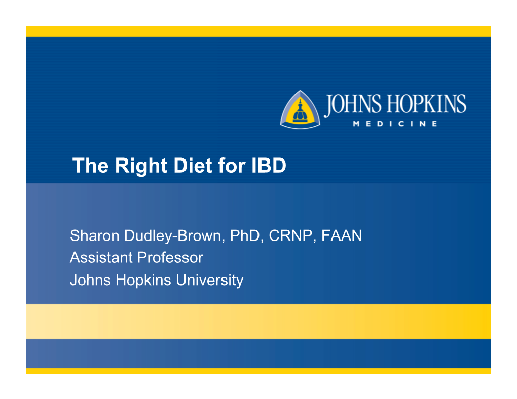 The Right Diet for IBD