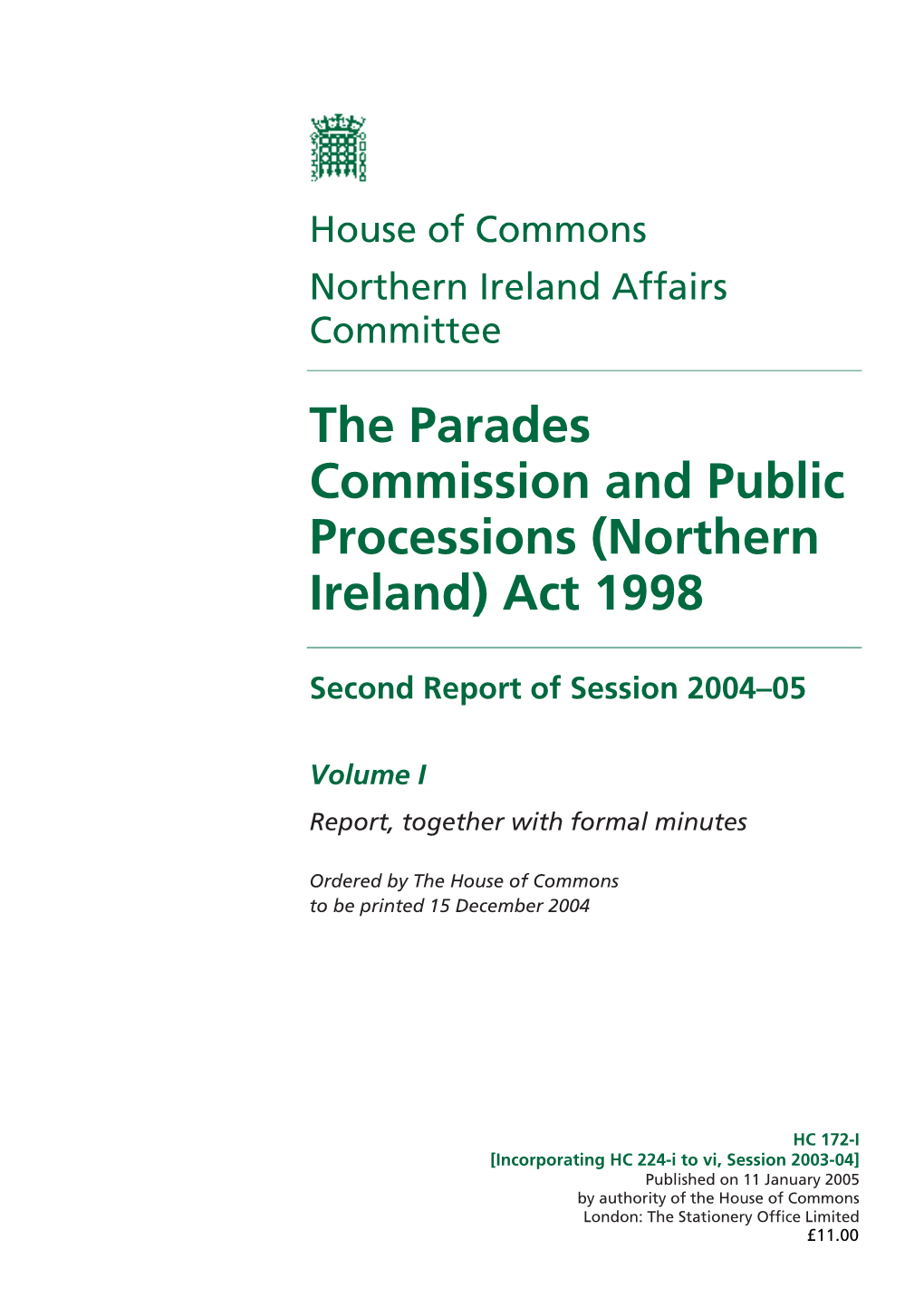 The Parades Commission and Public Processions (Northern Ireland) Act 1998