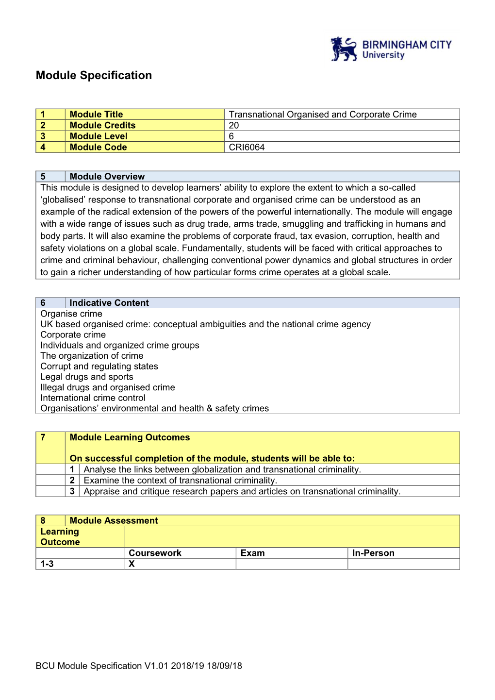 Module Specification