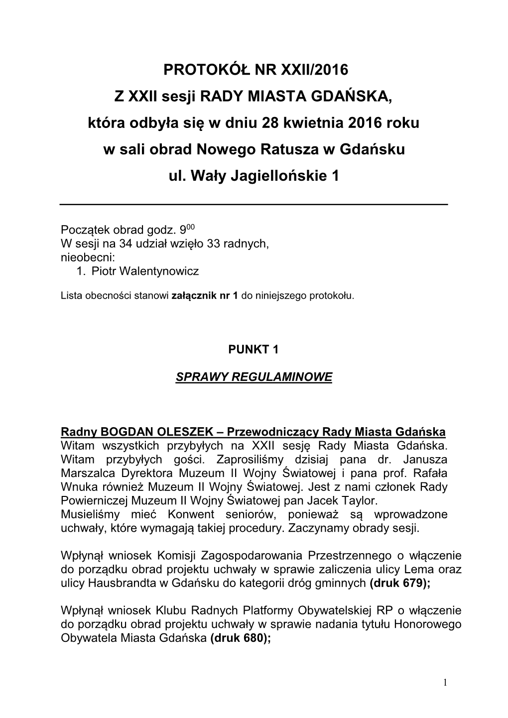 Protokół Nr Vi/2015