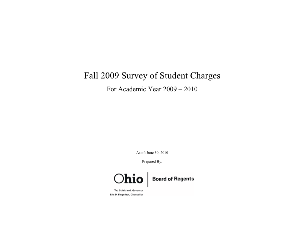 Fall 2009 Survey of Student Charges