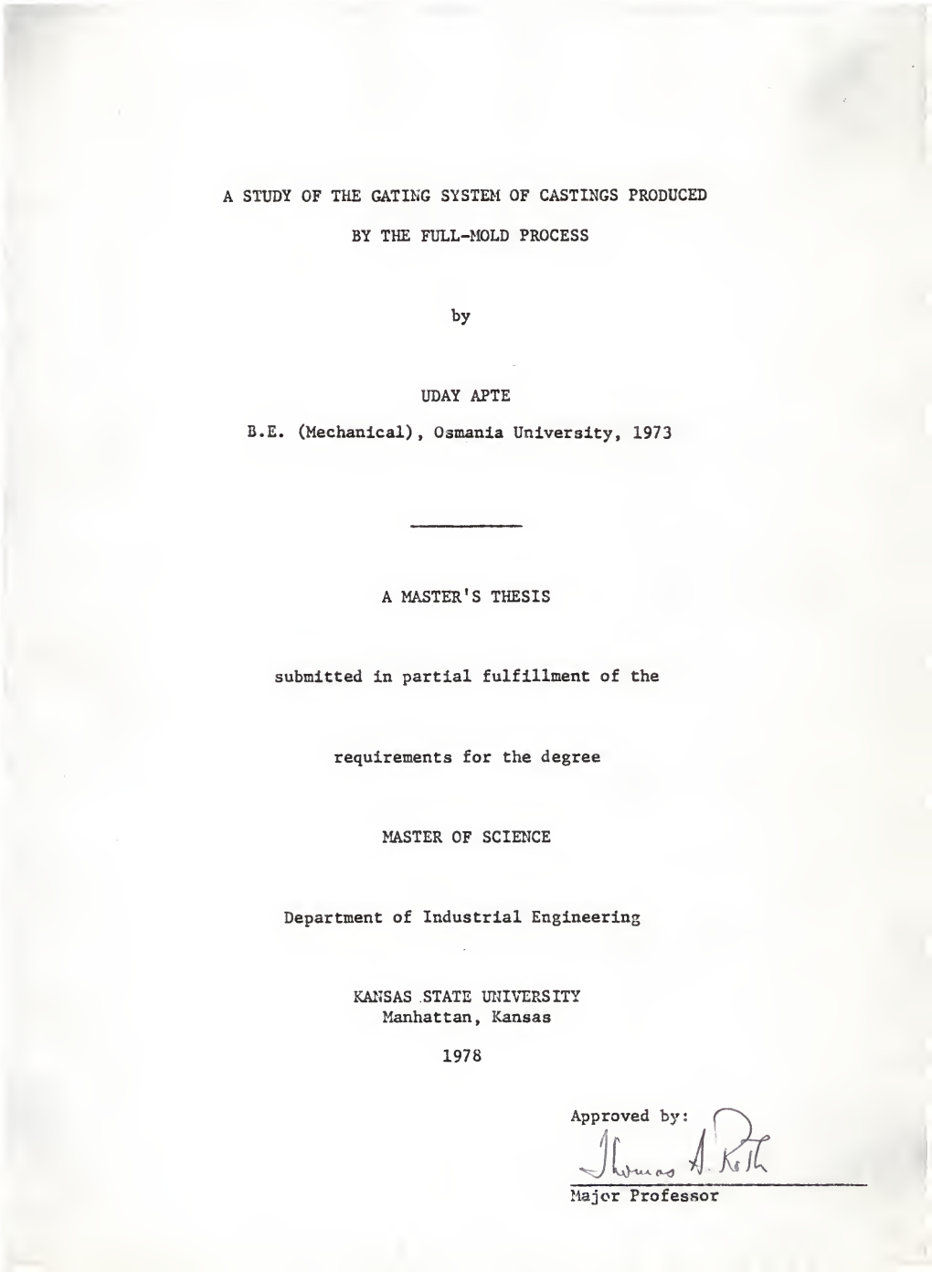 Study of the Gating System of Castings Produced by the Full-Mold Process