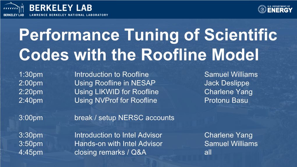 Performance Tuning of Scientific Codes with the Roofline Model