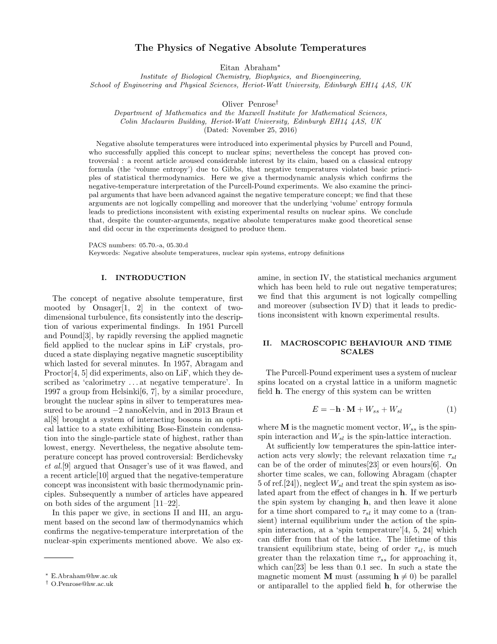 The Physics of Negative Absolute Temperatures