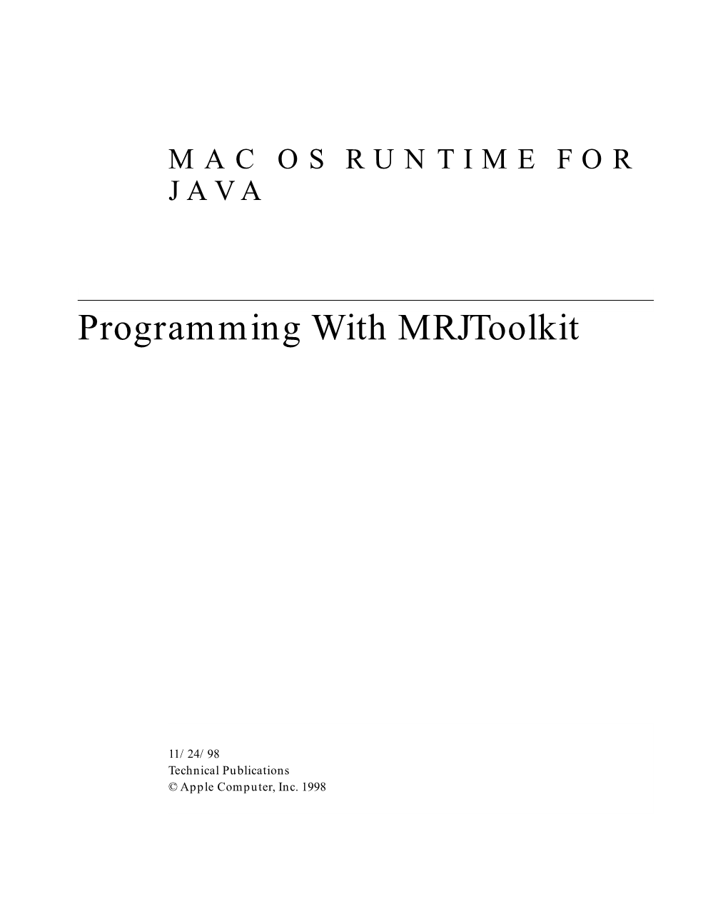 Programming with Mrjtoolkit