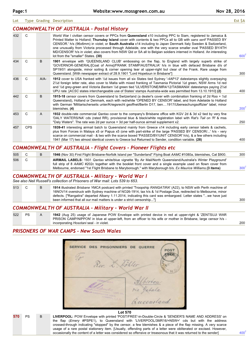 Xref Qld Catalogue for Auction