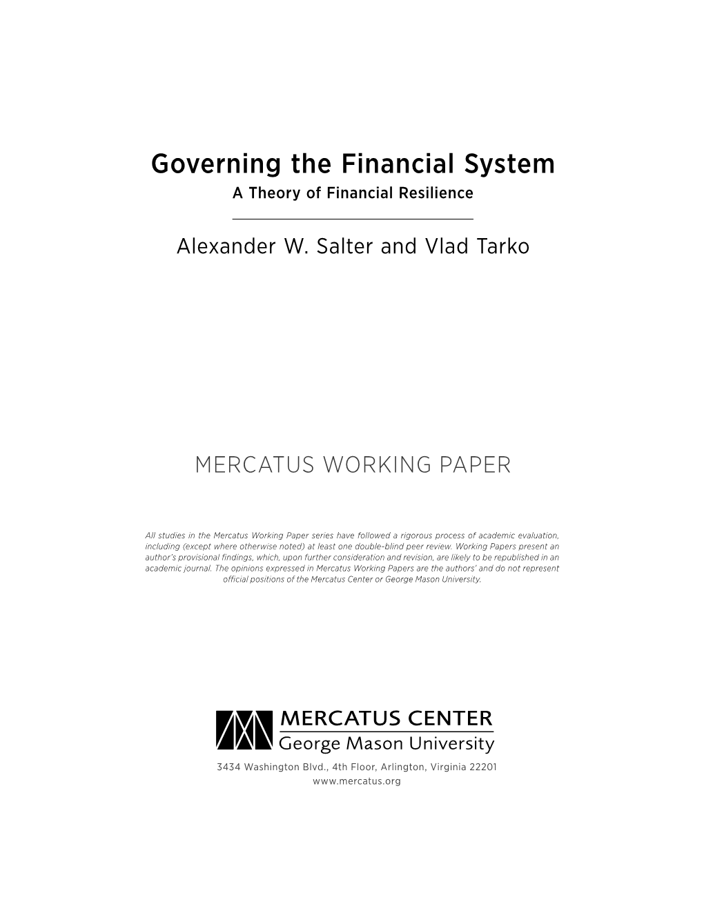 Polycentric Financial Governance Meets the Requirements That Follow