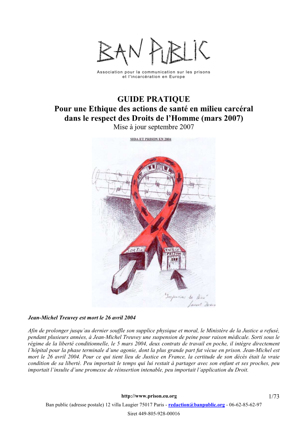 Guide Pratique Actions De Santé En Milieu Carcéral