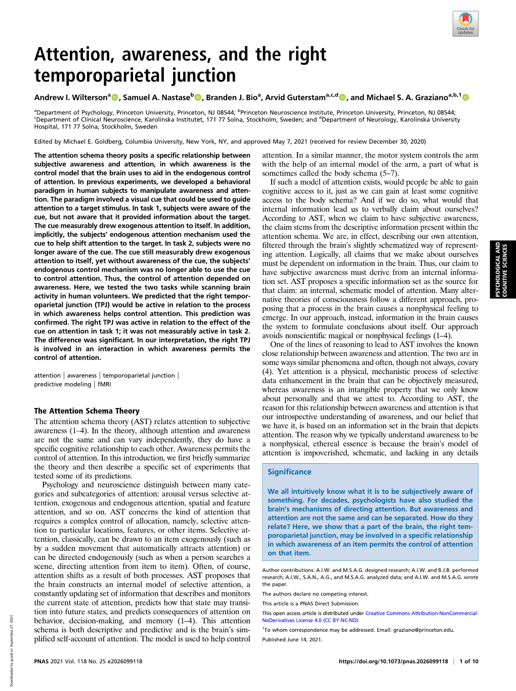 Attention, Awareness, and the Right Temporoparietal Junction